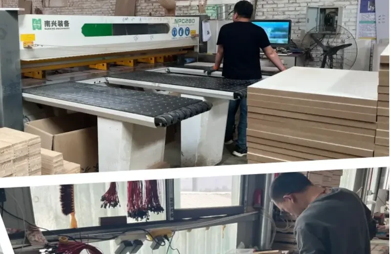 Actual workshop process and furniture component handling