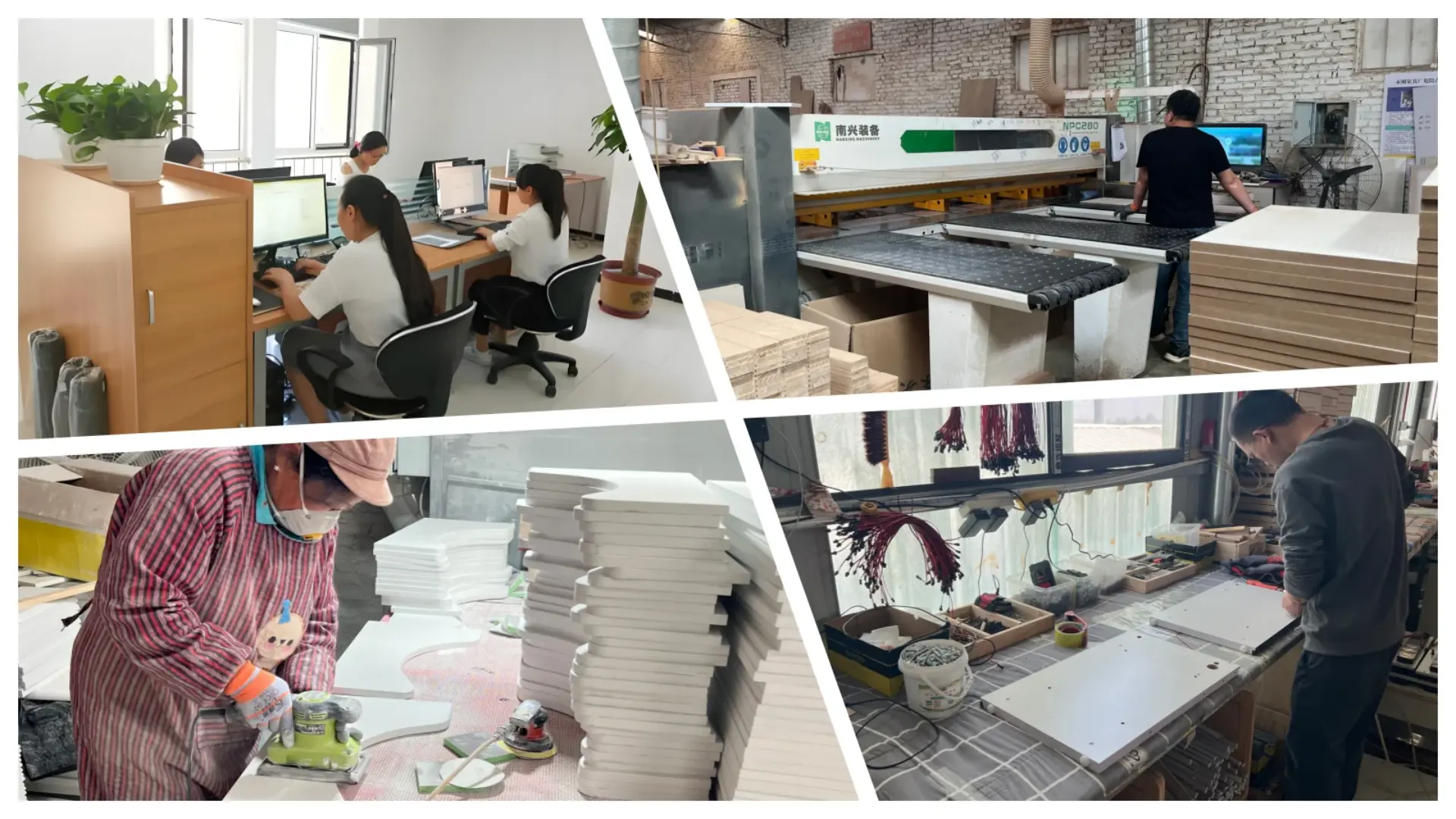 Nightstand production workshop and factory environment overview