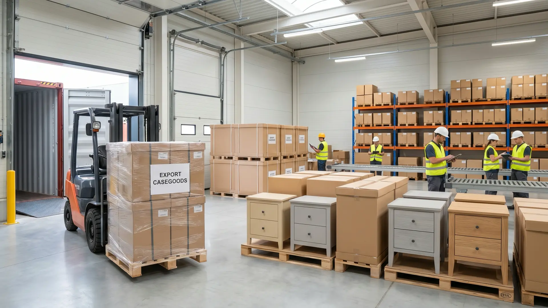 Project delivery scenario for nightstand export and sourcing